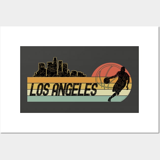 Los Angeles Basketball Fans Cityscape Wall Art by Dibble Dabble Designs